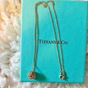 Tiffany and Co Twist Knot Pendant Silver Necklace